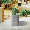 13 In. D Raw Concrete Outdoor Planter, Flower Pot, Modern round Plant Pot for Garden with Drainage Hole
