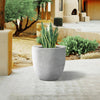 17 In. D round Raw Concrete Modern Planter, Outdoor Flower Pot, Plant Pot with Drainage Hole, Plug for Garden