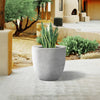 13 In. D round Raw Concrete Modern Planter, Outdoor Flower Pot, Plant Pot with Drainage Hole, Plug for Garden